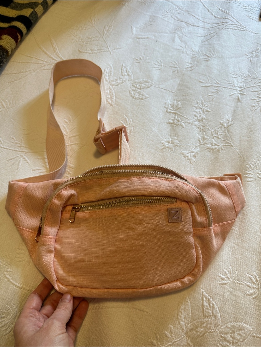 By Unknown Peach Crossbody Belt Bag